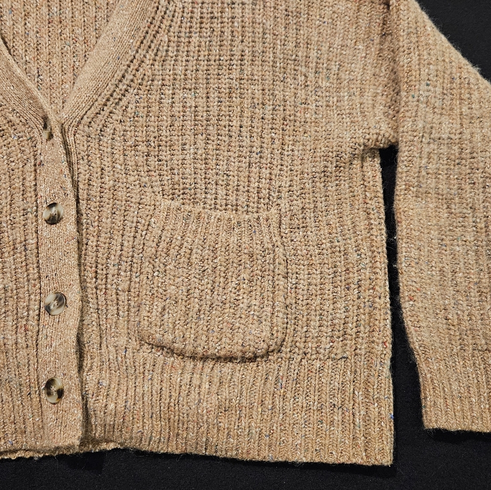 Madewell Women's Large Cardigan Speckled Ribbed Knit Button Sweater Size Large - Picture 6 of 9